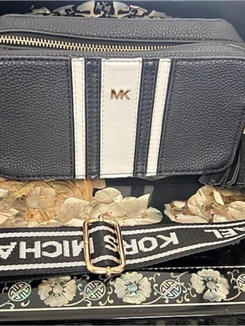 Michael Kors Black & White Crossbody Bag